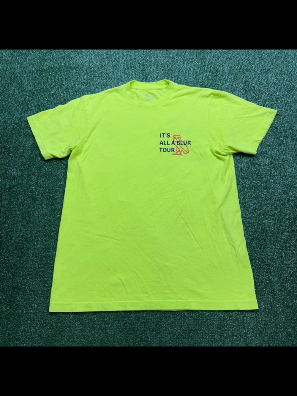 Drake OVO Its All A Blur Tour T Shirt Mens Size M Green Short Sleeve